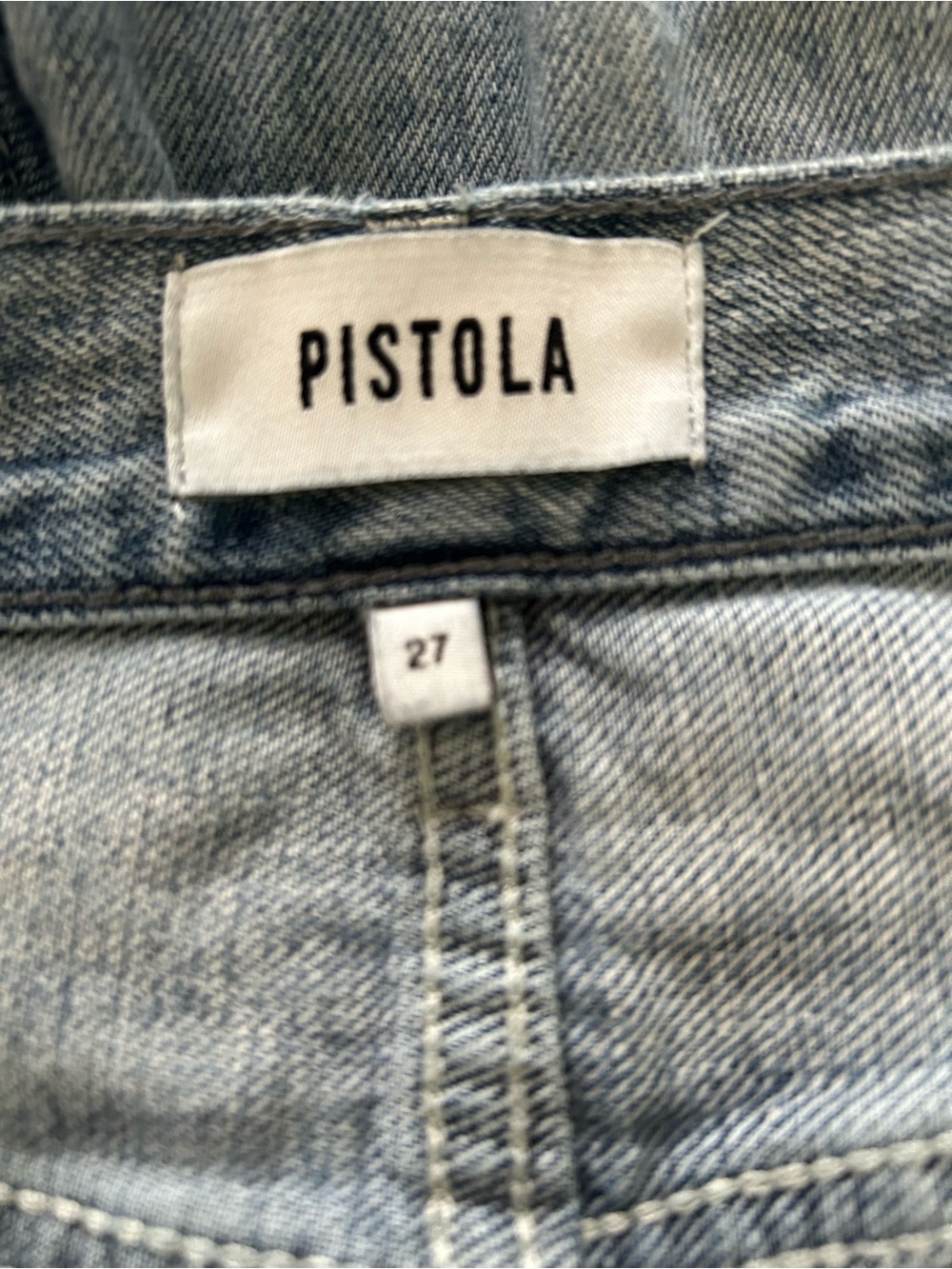 pistola Cassie Straight Leg ultra high rise distressed Jeans in Light Blue Sz 27 - Picture 3 of 9